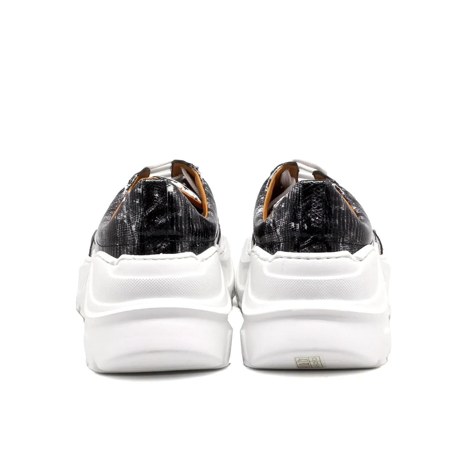 Mister Meco 39190 Men's Shoes Black Zebra Print Leather Sneakers (MIS1138)