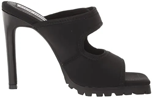 Steve Madden Women's VOIDED Heeled Sandal, Black, 6