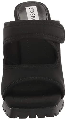 Steve Madden Women's VOIDED Heeled Sandal, Black, 6